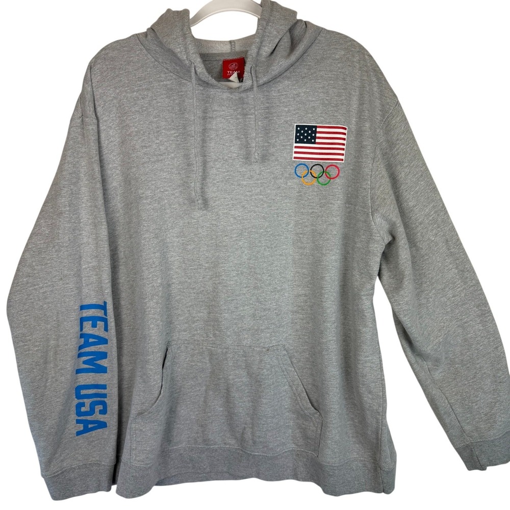 Team USA Olympic Shield Hoodie Grey 2XL Vintage 1956 Design Tokyo 2020 Apparel